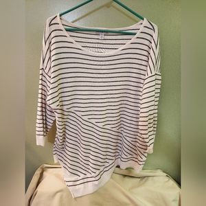 Tribal XL sweater white with navy bue stripes